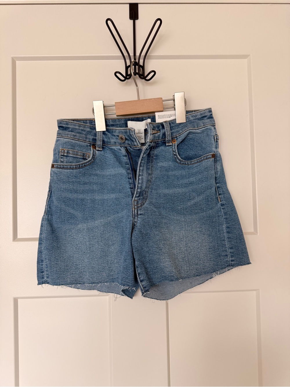 H&M Light Blue High-Rise Denim Shorts